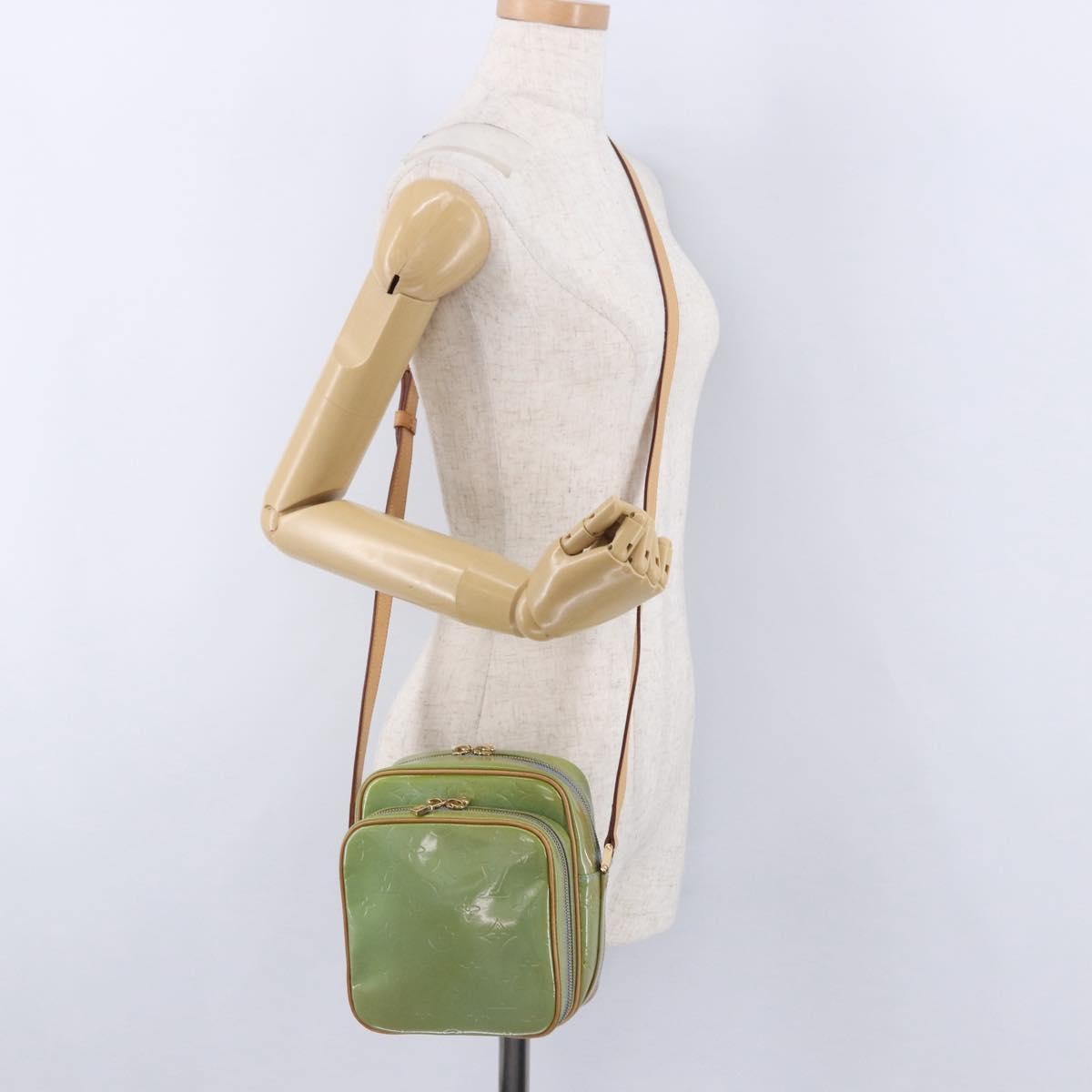 Louis Vuitton Wooster Monogram Vernis, Green, Patent Leather, Handbag
