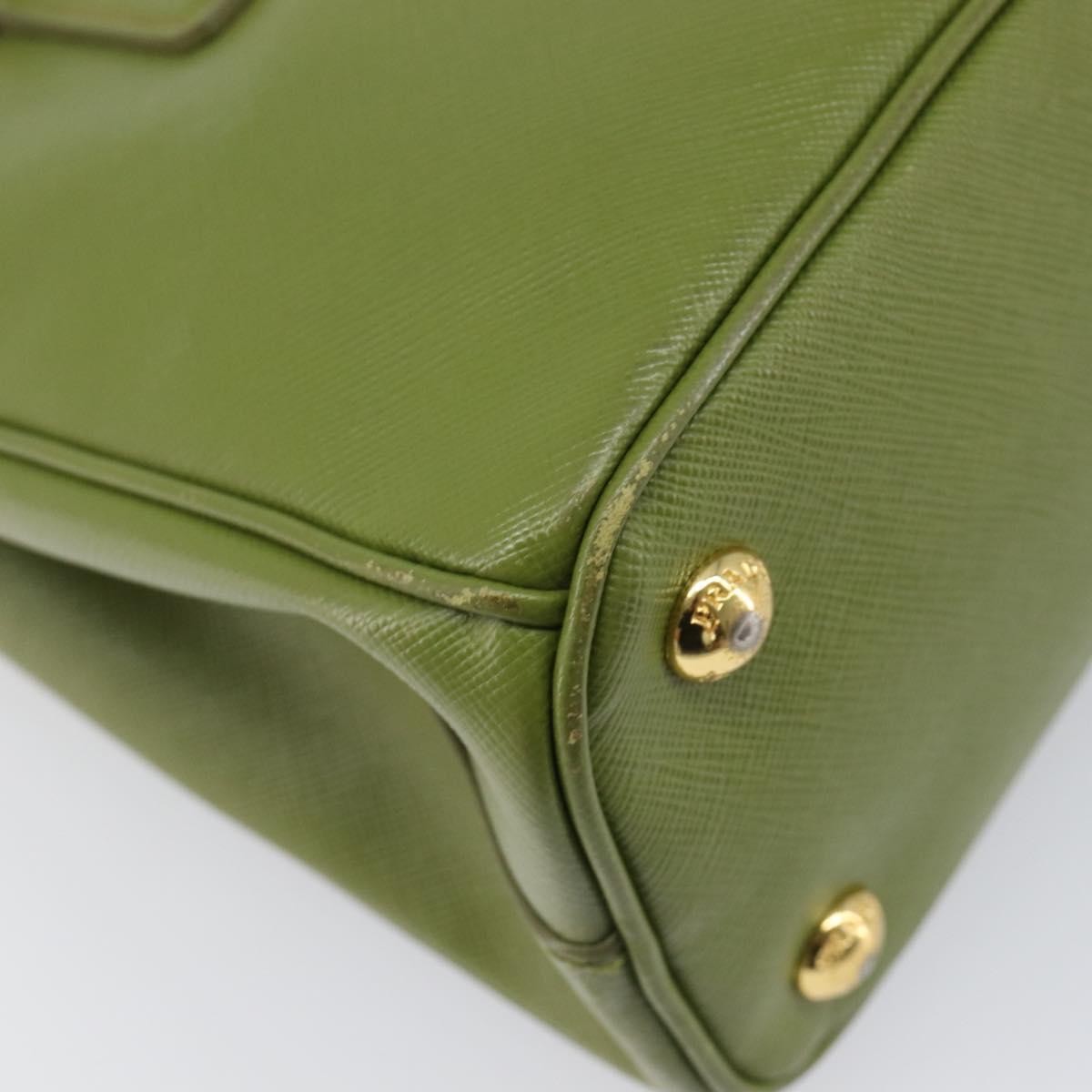 Prada Galleria  Strap Leather, Green, Leather, Handbag