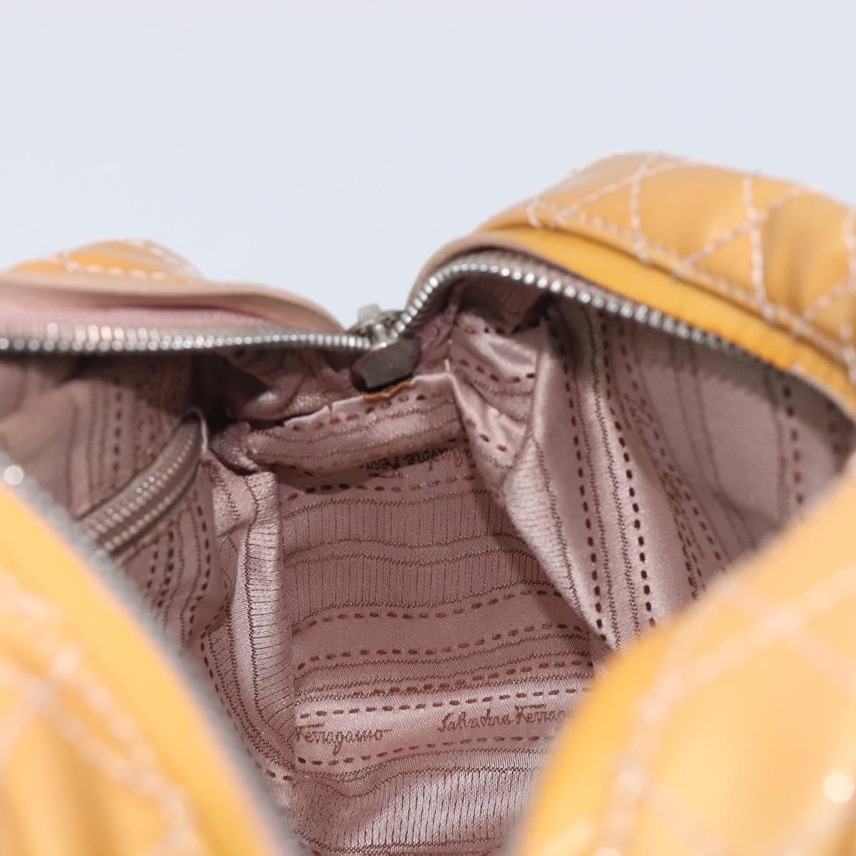 Salvatore Ferragamo Vala Patent Leather, Beige, Patent Leather, Shoulder Bag