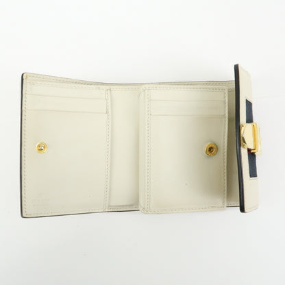 Gucci Sylvie Compact Leather, Beige, Leather, Wallet