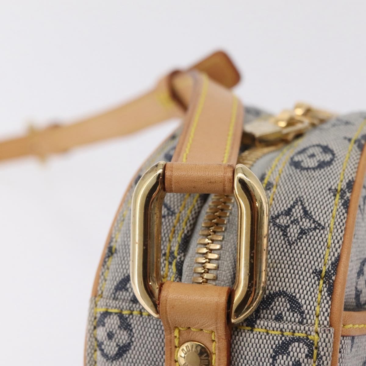 Louis Vuitton Jeanne Mini Lin, Blue, Canvas, Crossbody Bag