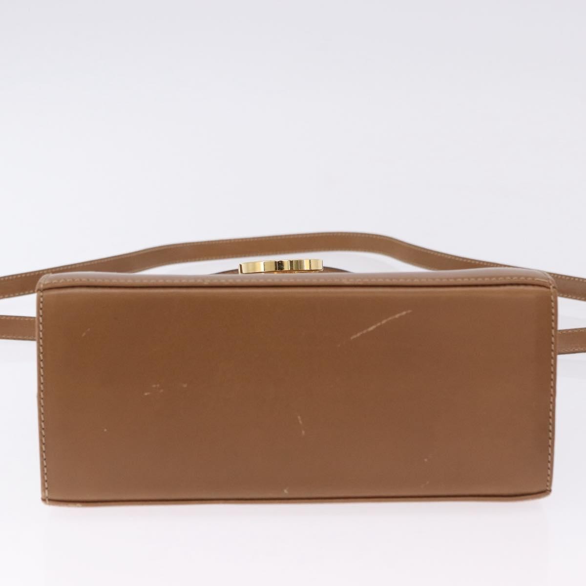 Salvatore Ferragamo Gancini Convertible Top Handle Leather, Brown, Leather, Handbag