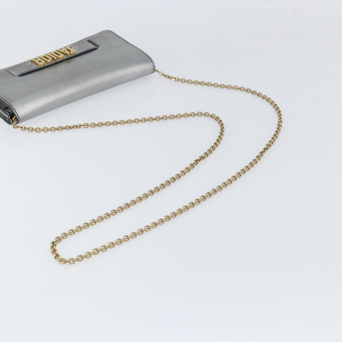 Christian Dior J'Adior Croisiere Chain Leather, Silver, Leather, Clutch