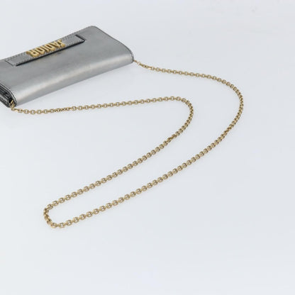 Christian Dior J'Adior Croisiere Chain Leather, Silver, Leather, Clutch