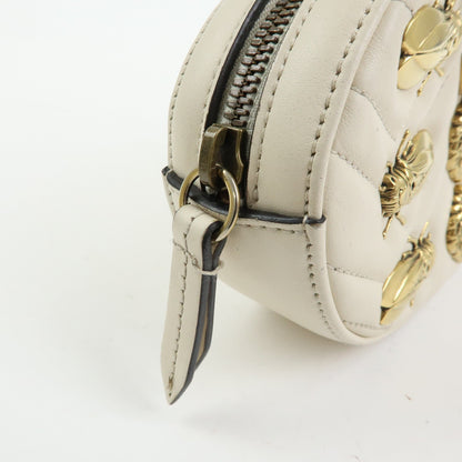 Gucci GG Marmont Belt Embellished Matelasse Leather, Beige, Leather, Handbag