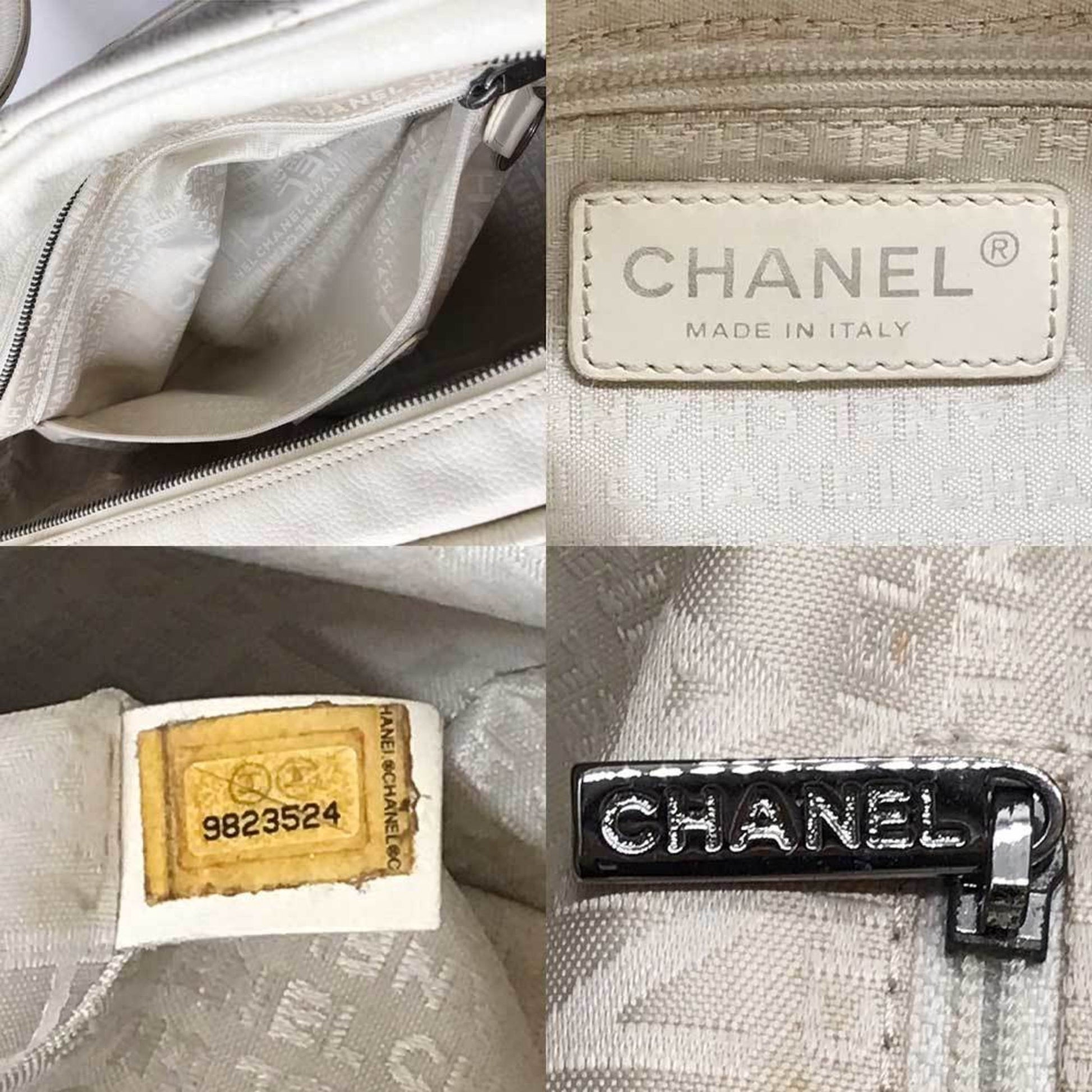 Chanel Chocolate bar, White, Leather, travel