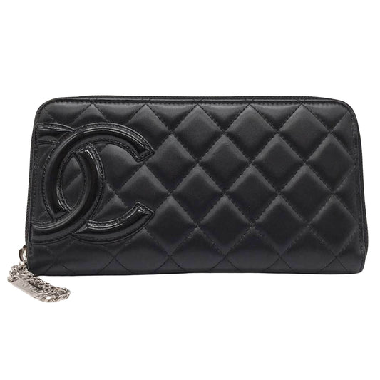 Chanel Cambon, Black, Leather, wallet