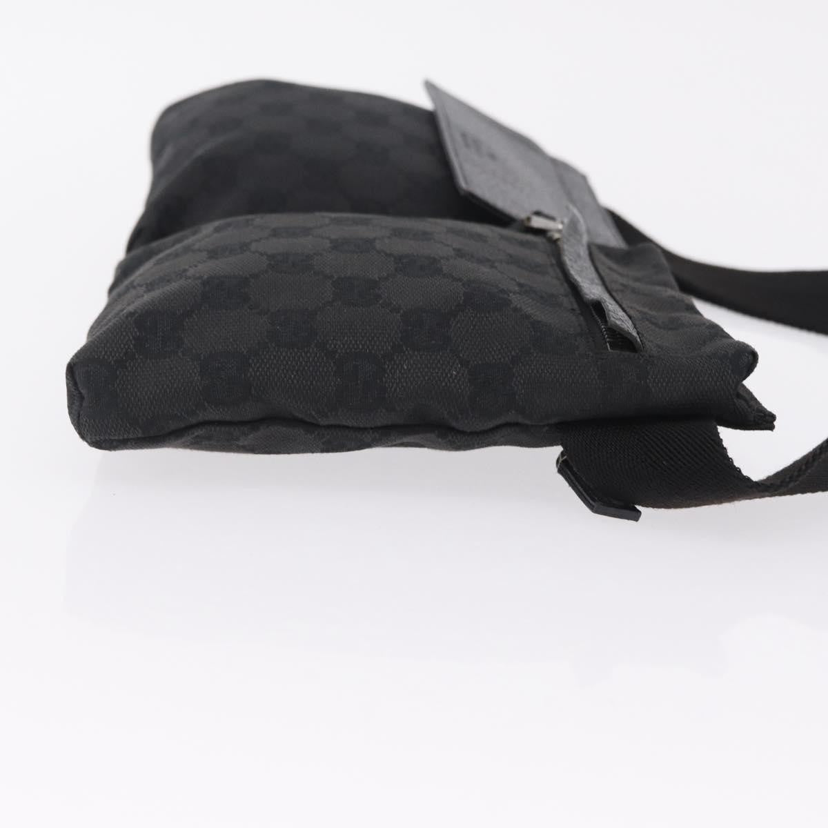 Gucci Two Pocket Belt Bag GG Canvas, Black, Canvas, Handbag
