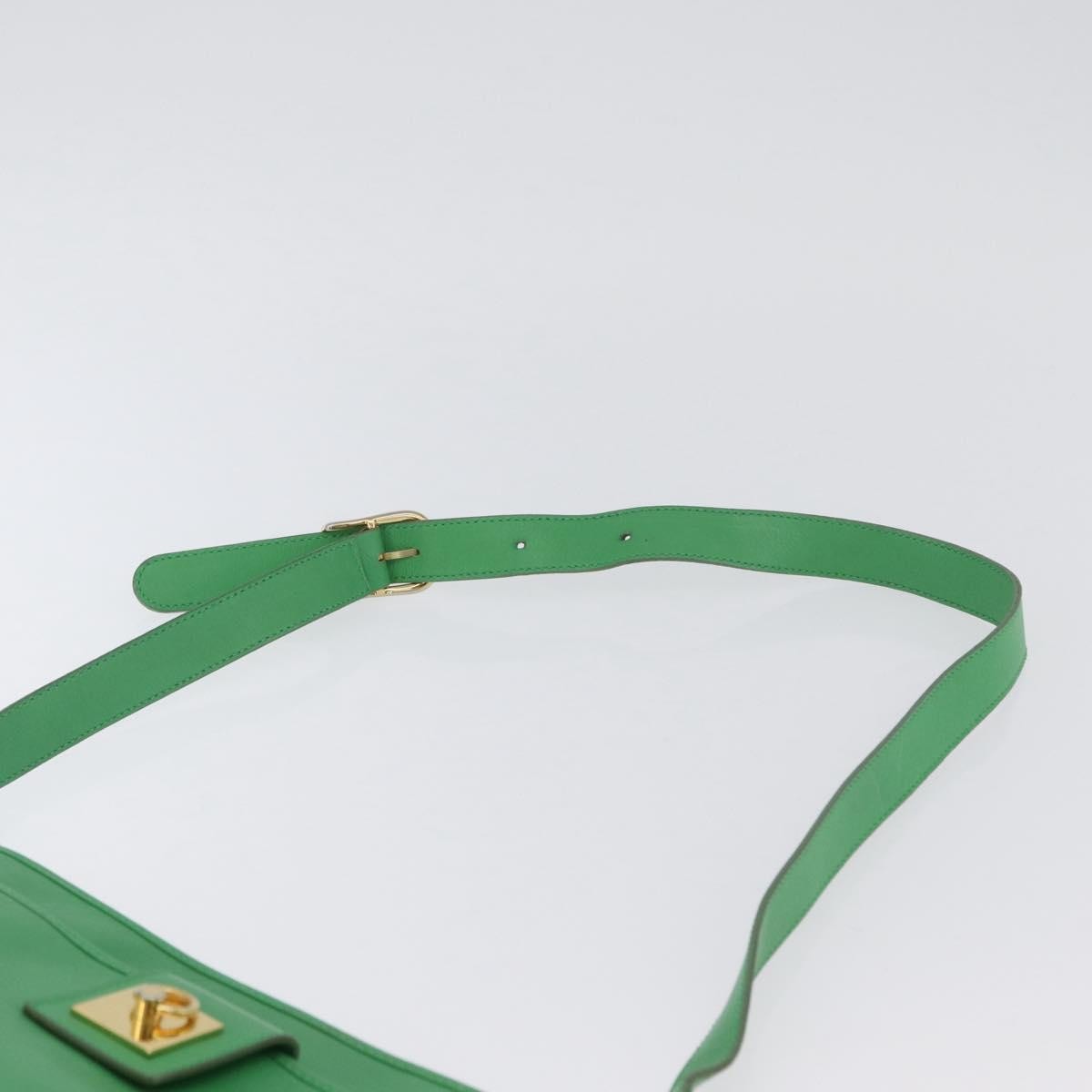 Celine Vintage Leather, Green, Leather, Shoulder Bag