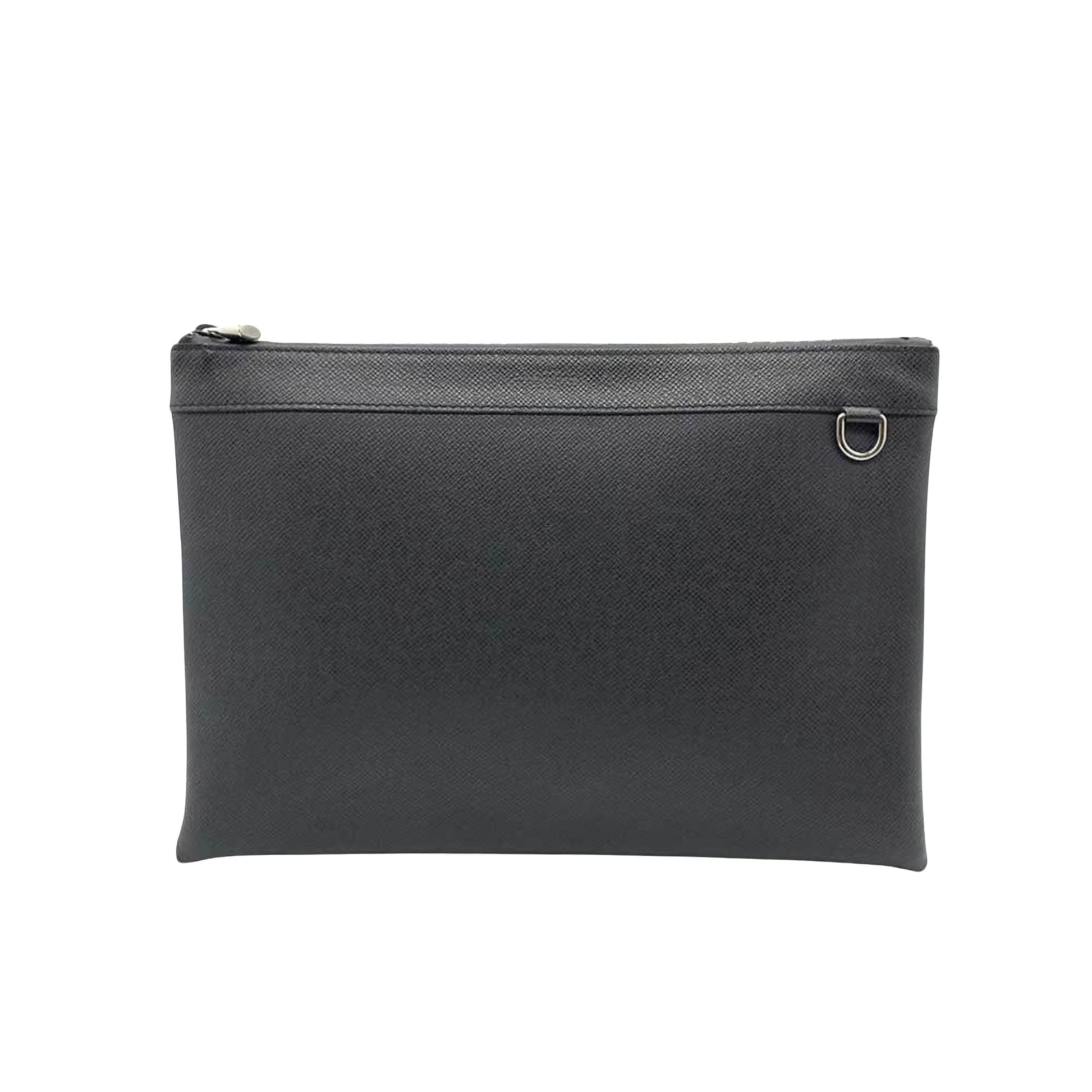 Louis Vuitton Apollo Pochette, Black, Leather, clutch