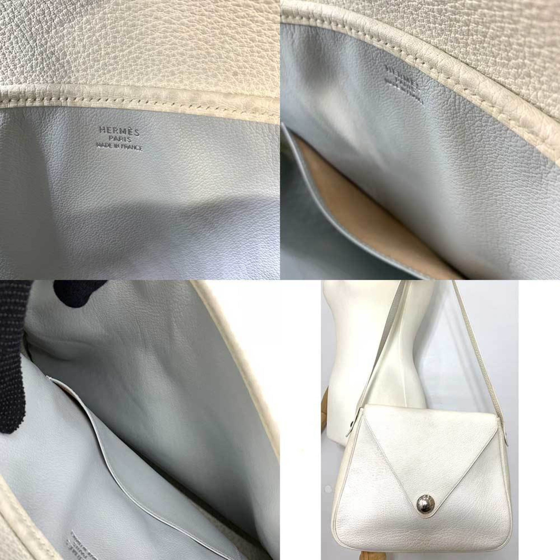 Hermès Christine, White, Leather, shopper