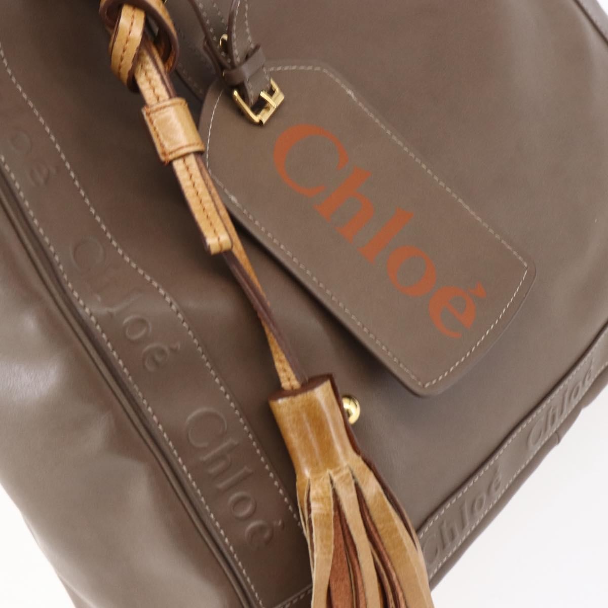 Chloe Eden Leather, Brown, Leather, Tote Bag