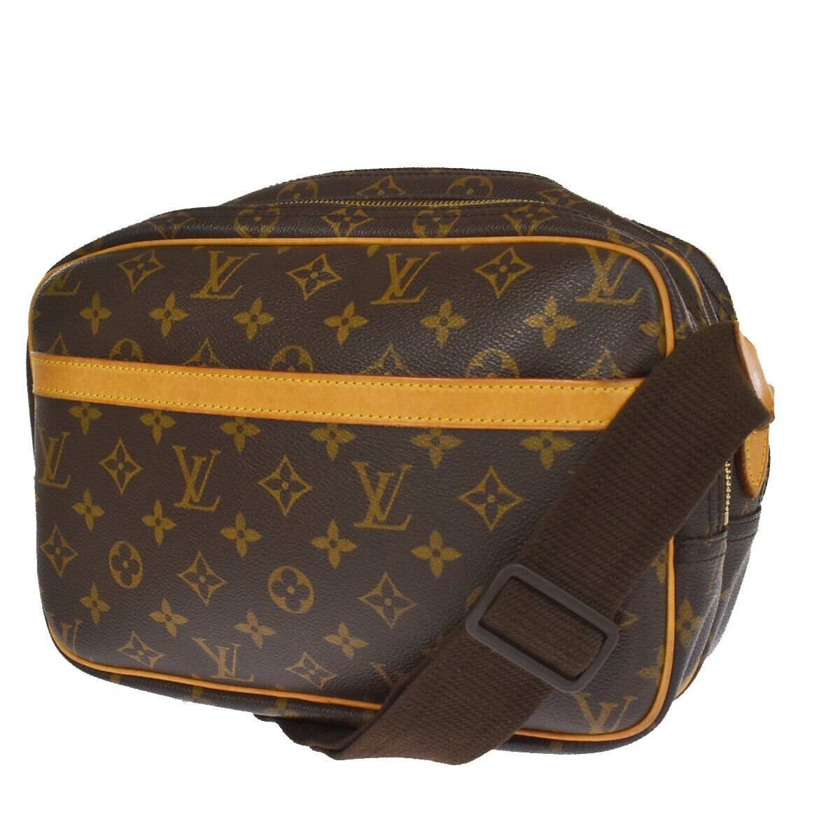 Louis Vuitton Reporter pm, Brown, Canvas, shoulder