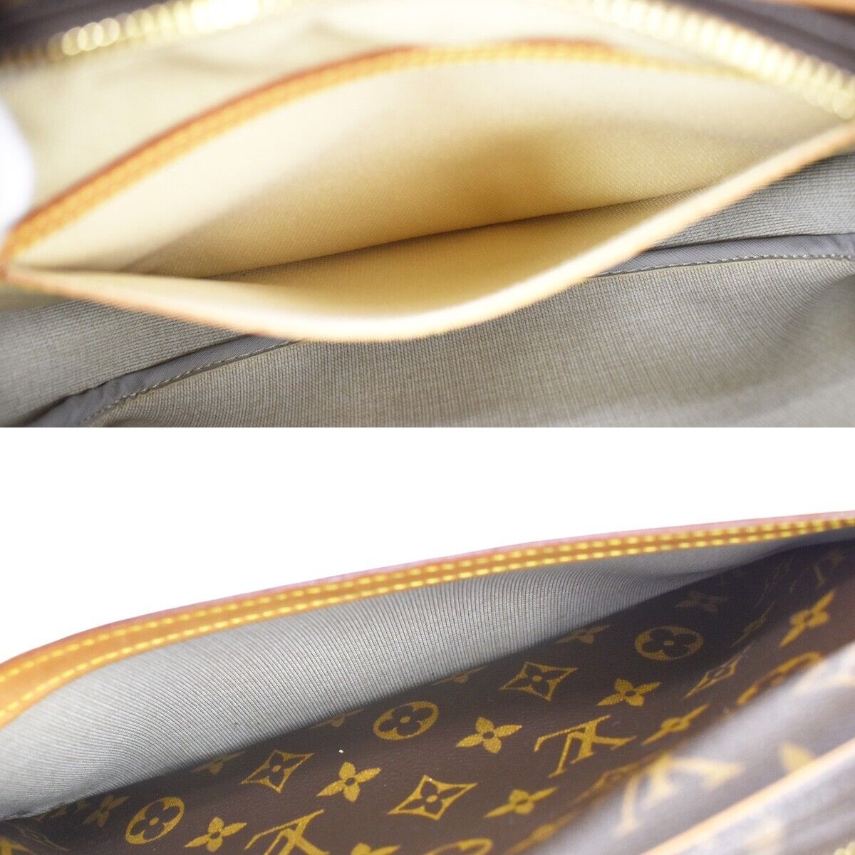 Louis Vuitton Reporter pm, Brown, Canvas, shoulder