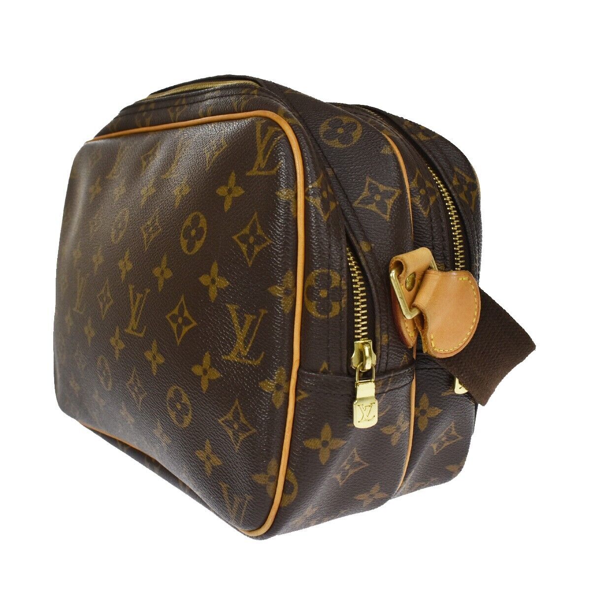 Louis Vuitton Reporter pm, Brown, Canvas, shoulder