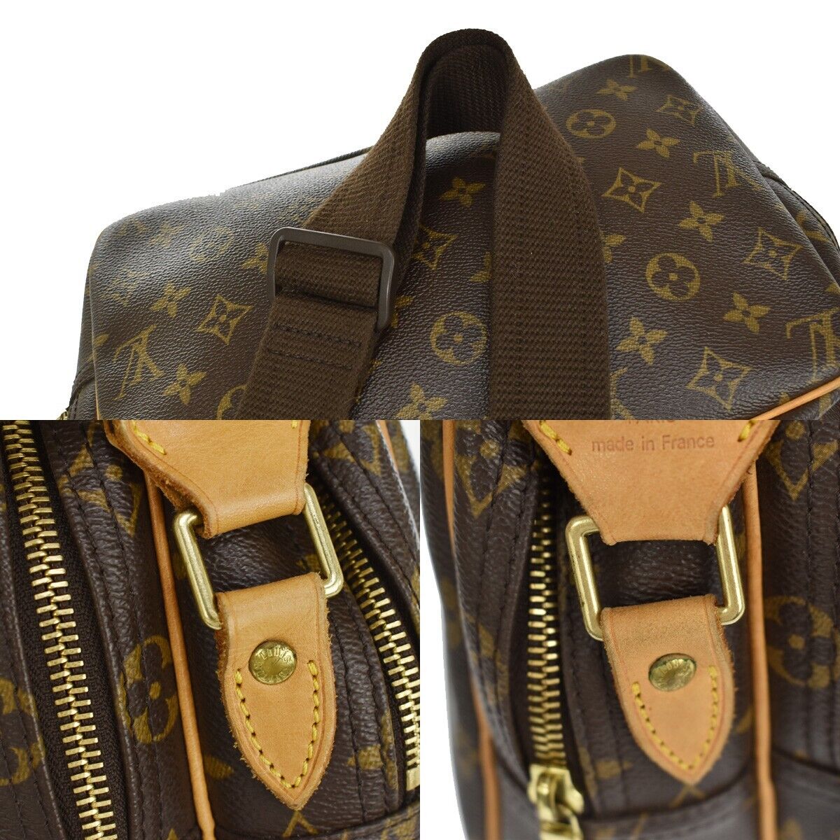 Louis Vuitton Reporter pm, Brown, Canvas, shoulder