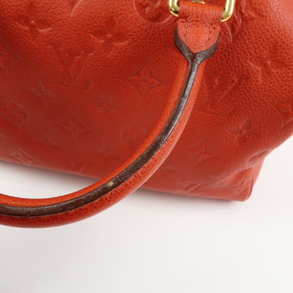 Louis Vuitton Speedy Bandouliere Monogram Empreinte Leather, Orange, Leather, Handbag