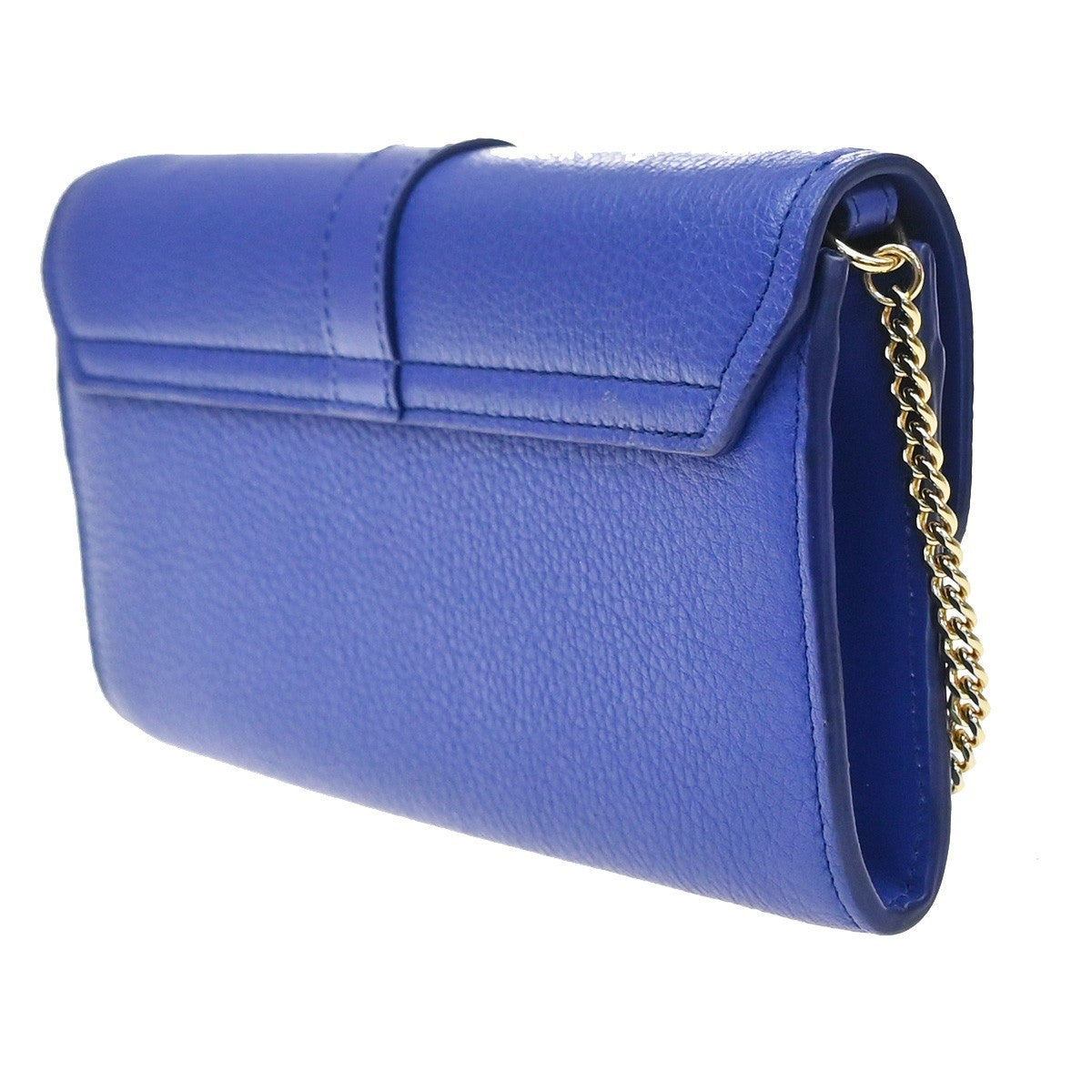 Chloe Aby Chain Leather, Blue, Leather, Shoulder Bag
