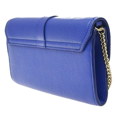 Chloe Aby Chain Leather, Blue, Leather, Shoulder Bag