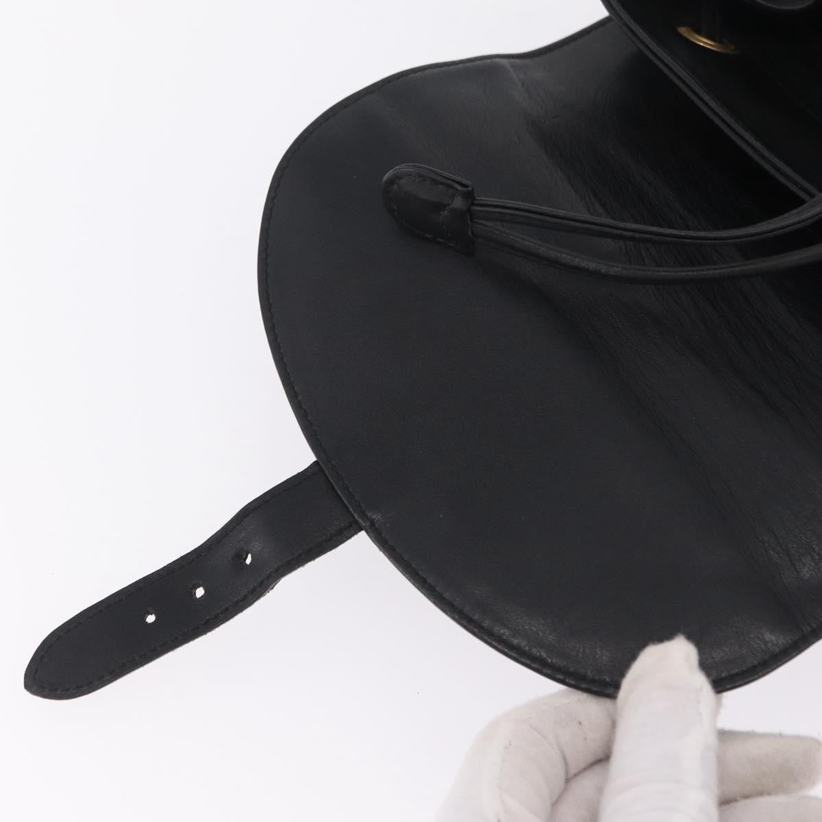 Gucci Vintage Bamboo Leather, Black, Leather, Backpack