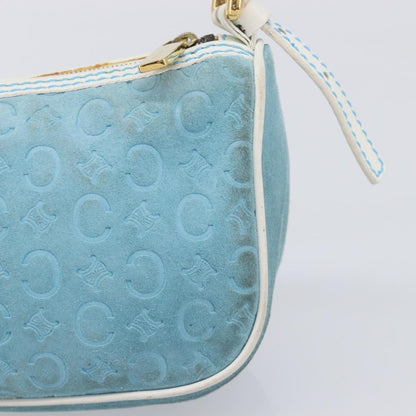 Celine C Macadam Suede, Turquoise, Suede, Handbag