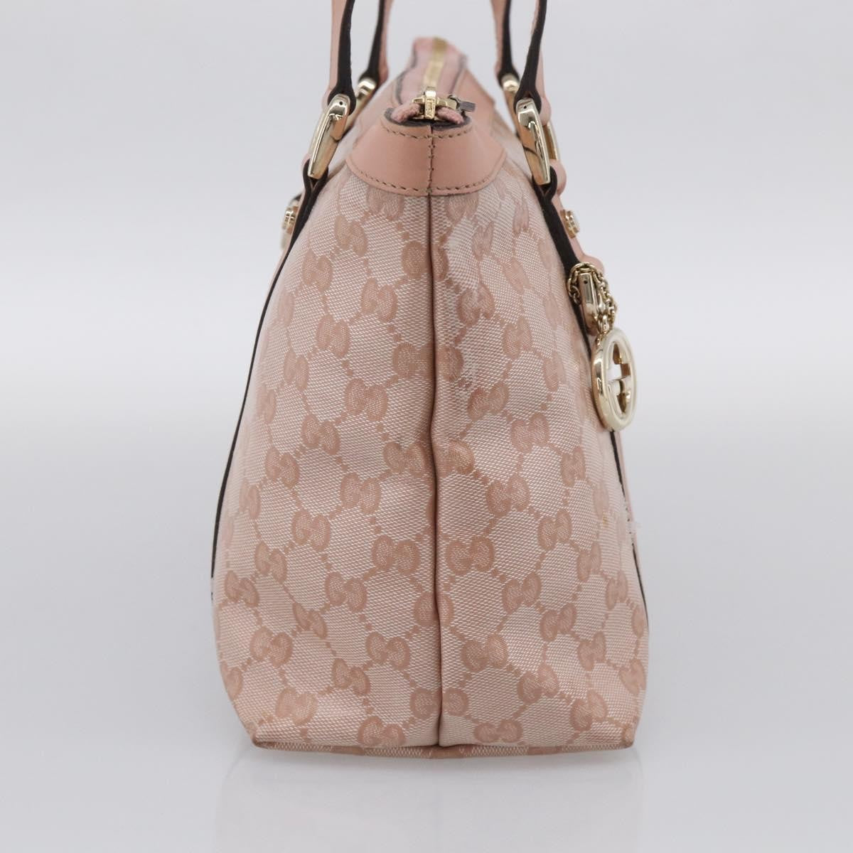 Gucci Abbey Zip Tote GG Canvas and Leather, Pink, Canvas, Handbag