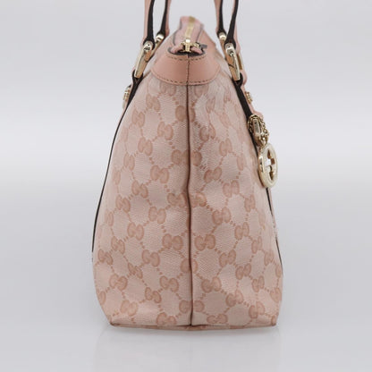 Gucci Abbey Zip Tote GG Canvas and Leather, Pink, Canvas, Handbag
