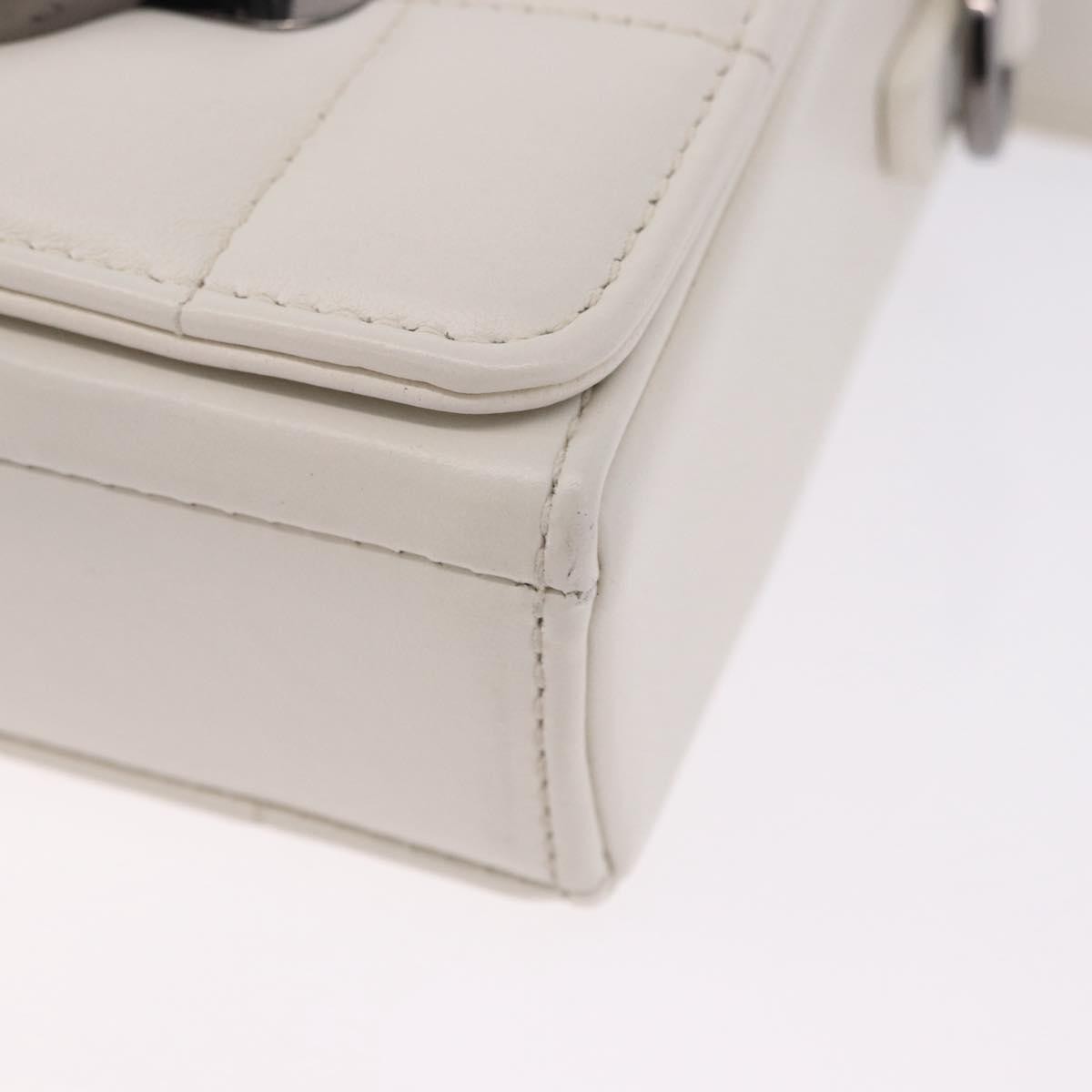 Christian Dior Caro Leather, White, Leather, Handbag