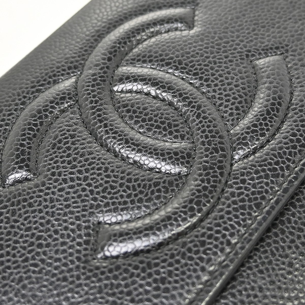 Chanel Wallet on Chain Caviar, Black, Leather, Clutch