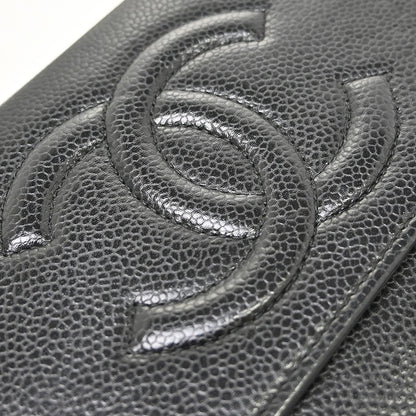 Chanel Wallet on Chain Caviar, Black, Leather, Clutch