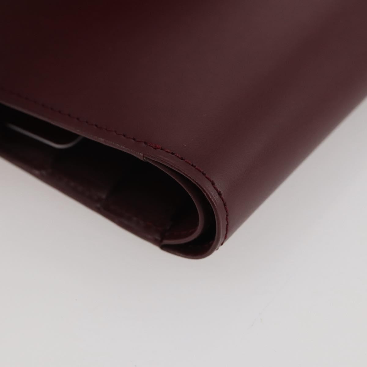 Cartier Coin Purse Must de Cartier Leather, Burgundy, Leather, Wallet