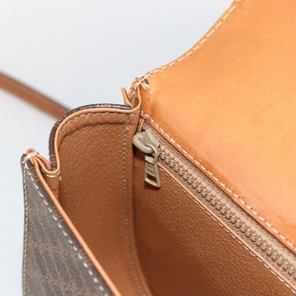 Celine Vintage Macadam Canvas and Leather, Brown, Canvas, Handbag