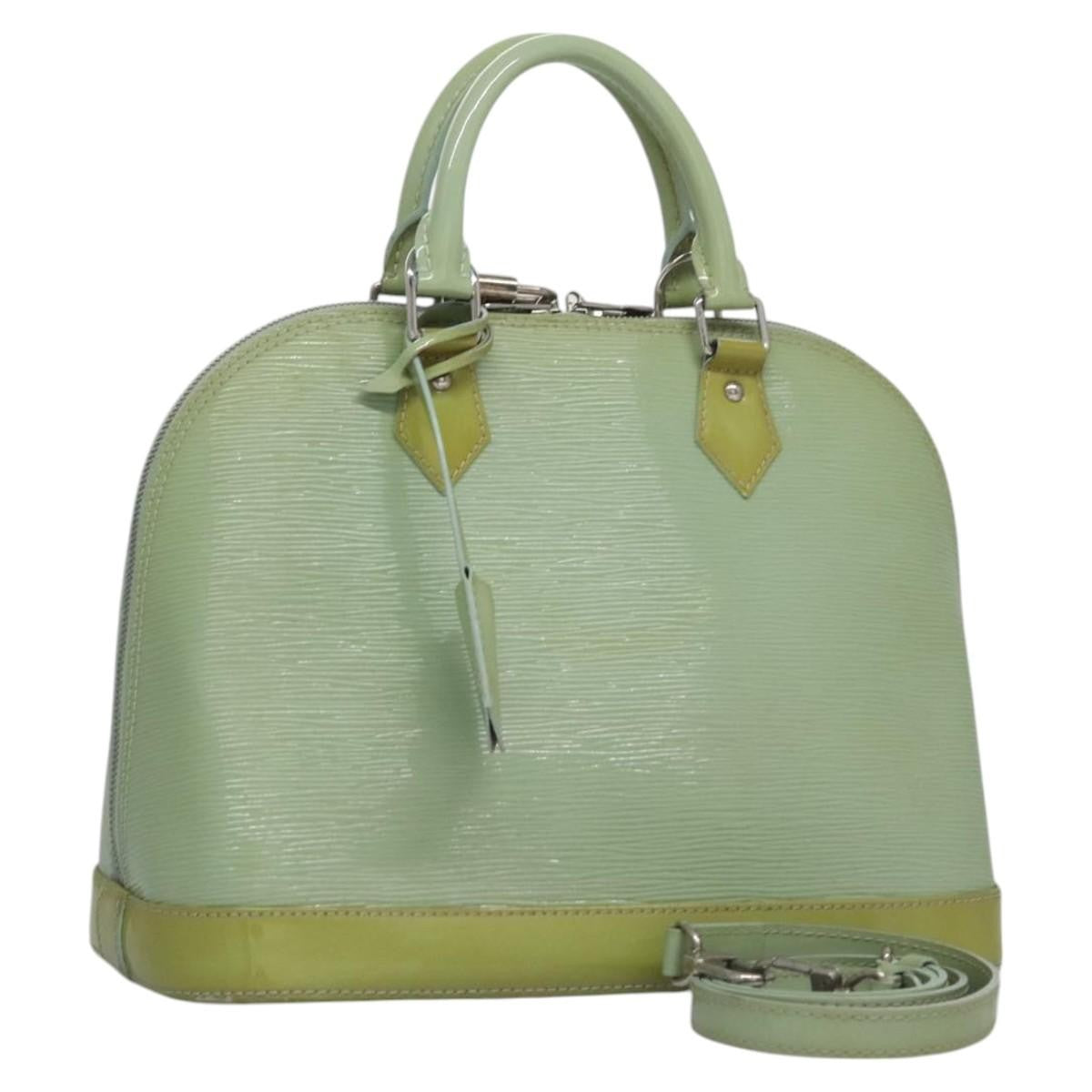 Louis Vuitton Alma Electric Epi Leather, Green, Patent Leather, Handbag