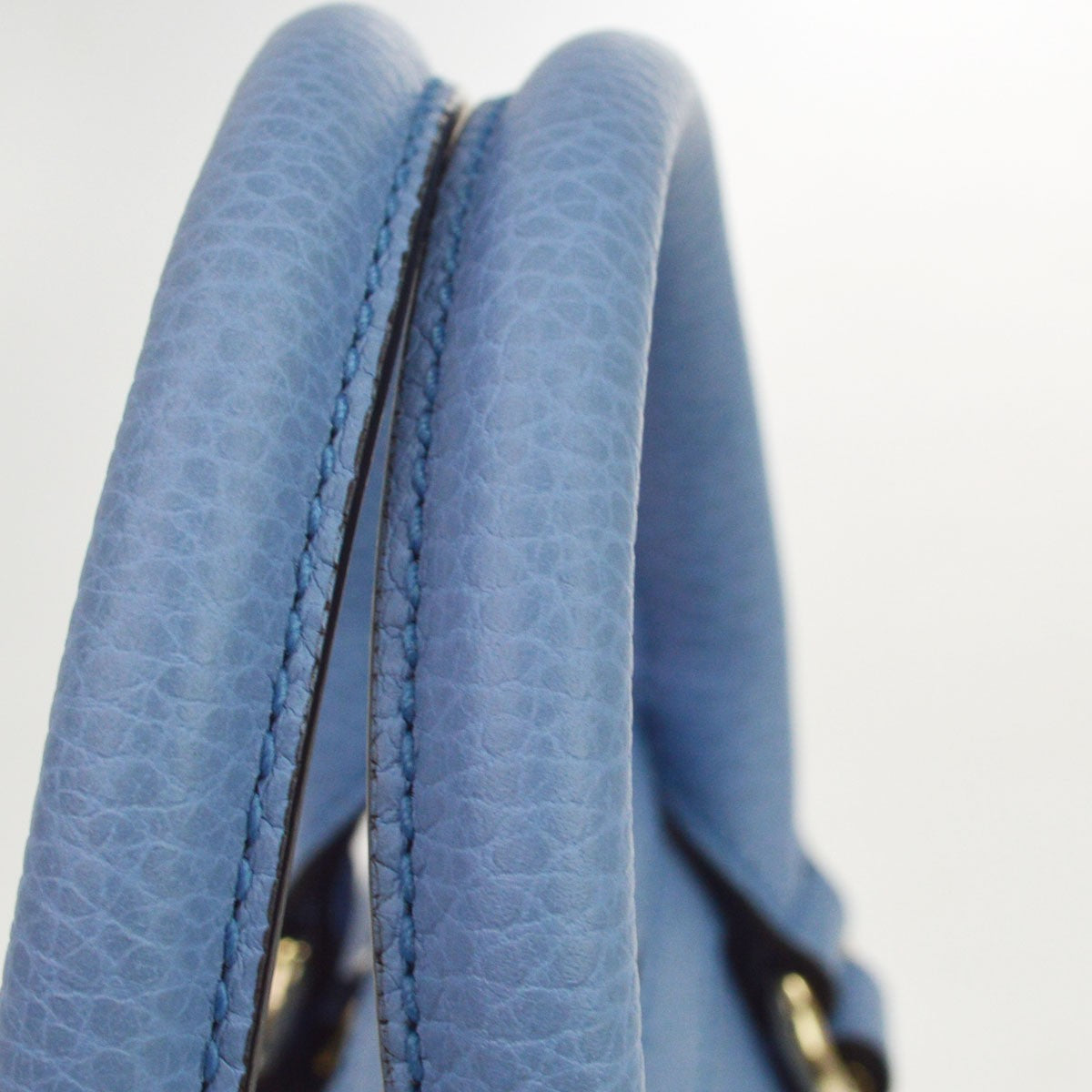 Gucci Interlocking Top Handle Leather, Blue, Leather, Handbag