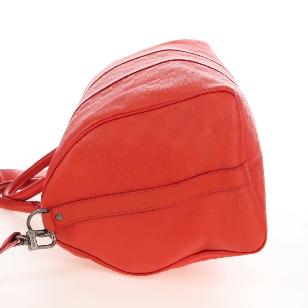 Louis Vuitton Keepall Bandouliere Damier Infini Leather, Red, Leather, Travel Bag