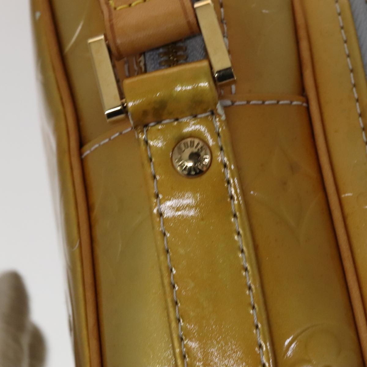 Louis Vuitton Wooster Monogram Vernis, Yellow, Patent Leather, Handbag