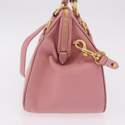 Miu Miu Madras Bowler Leather, Pink, Leather, Handbag