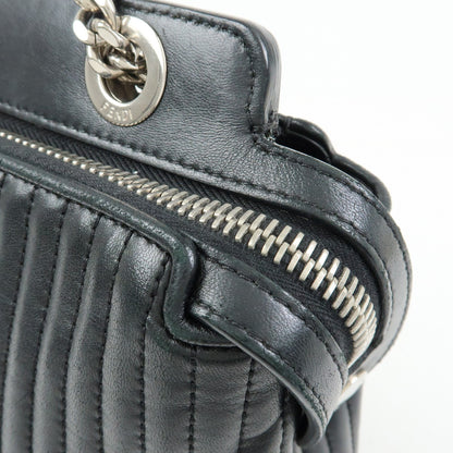Fendi DotCom Click Quilted Leather, Black, Leather, Shoulder Bag