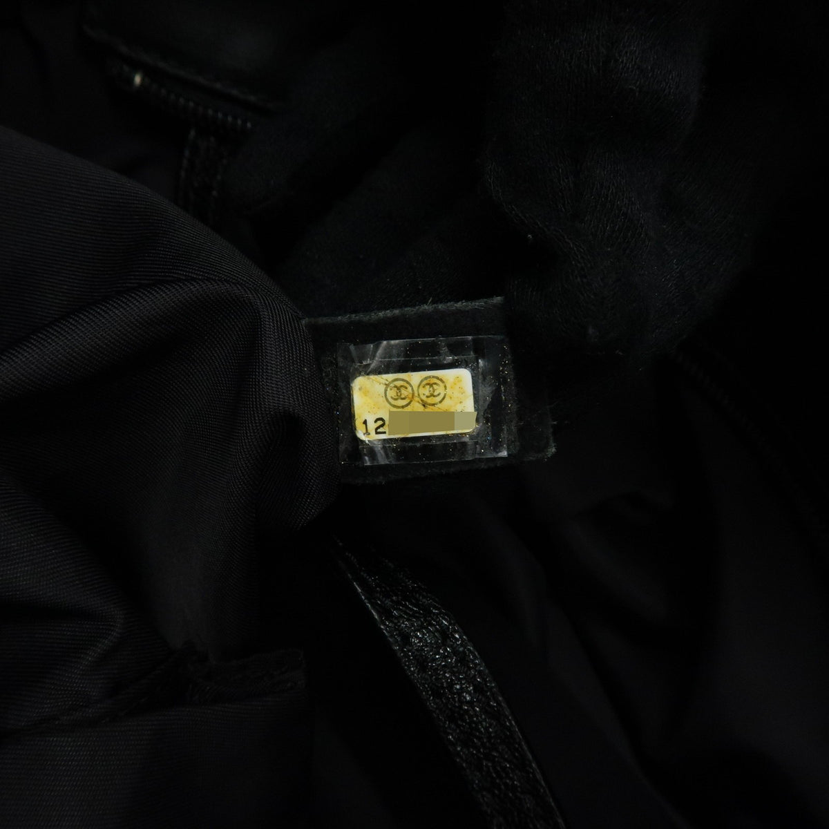Chanel Biarritz Quilted Coated Canvas, Black, Leather, Tote Bag