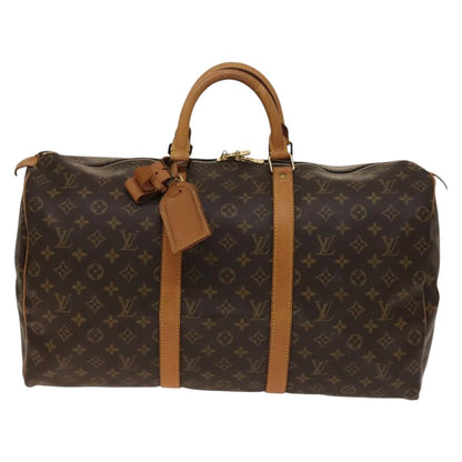 Louis Vuitton Keepall Bag Monogram Canvas, BROWN, CANVAS, Travel bag