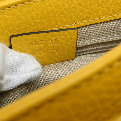 Gucci Interlocking Chain Leather, Yellow, Leather, Shoulder Bag