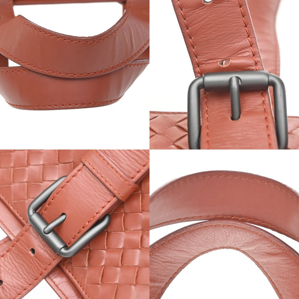 Bottega Veneta Belted Tote Intrecciato Nappa, Red, Leather, Tote Bag
