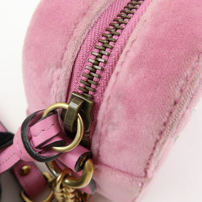 Gucci GG Marmont Crystal Embellished Matelasse Velvet, Pink, Velvet, Shoulder Bag