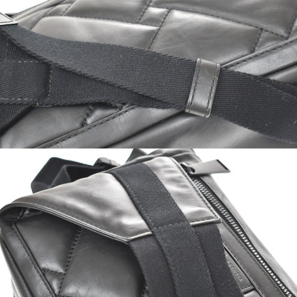 Bottega Veneta Folding Top Belt Perforated Leather, Black, Leather, Handbag