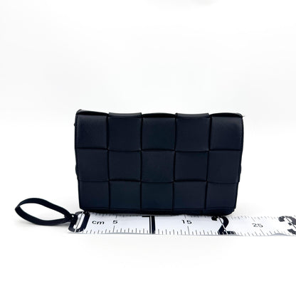 Bottega Veneta Cassette Maxi Intrecciato Leather, Black, Leather, Crossbody Bag
