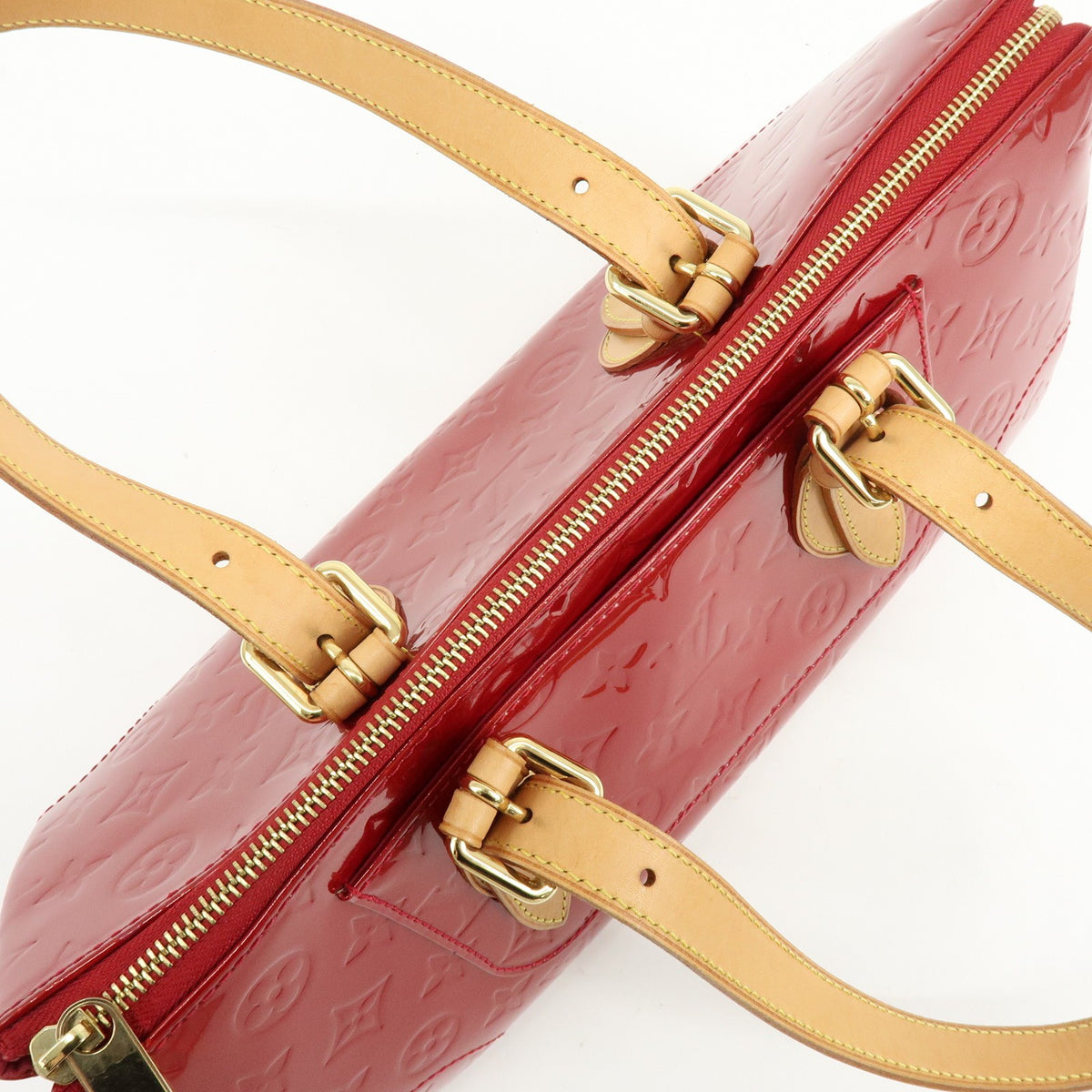 Louis Vuitton Rosewood Avenue Monogram Vernis, Red, Patent Leather, Handbag