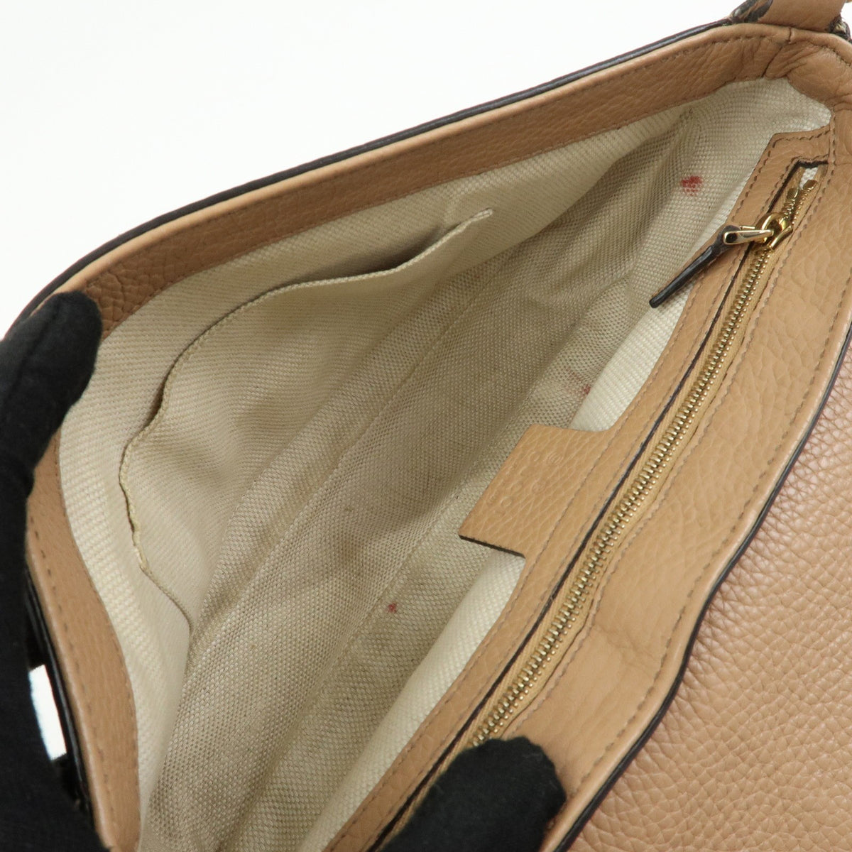 Gucci Soho Chain Leather, Beige, Leather, Crossbody Bag