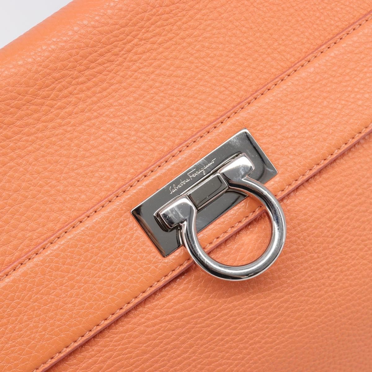 Salvatore Ferragamo Sofia Satchel Leather, Orange, Leather, Handbag