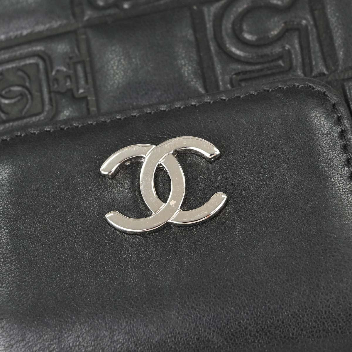 Chanel Lucky Symbols French Embossed Quilted Leather, Black, Leather, Wallet