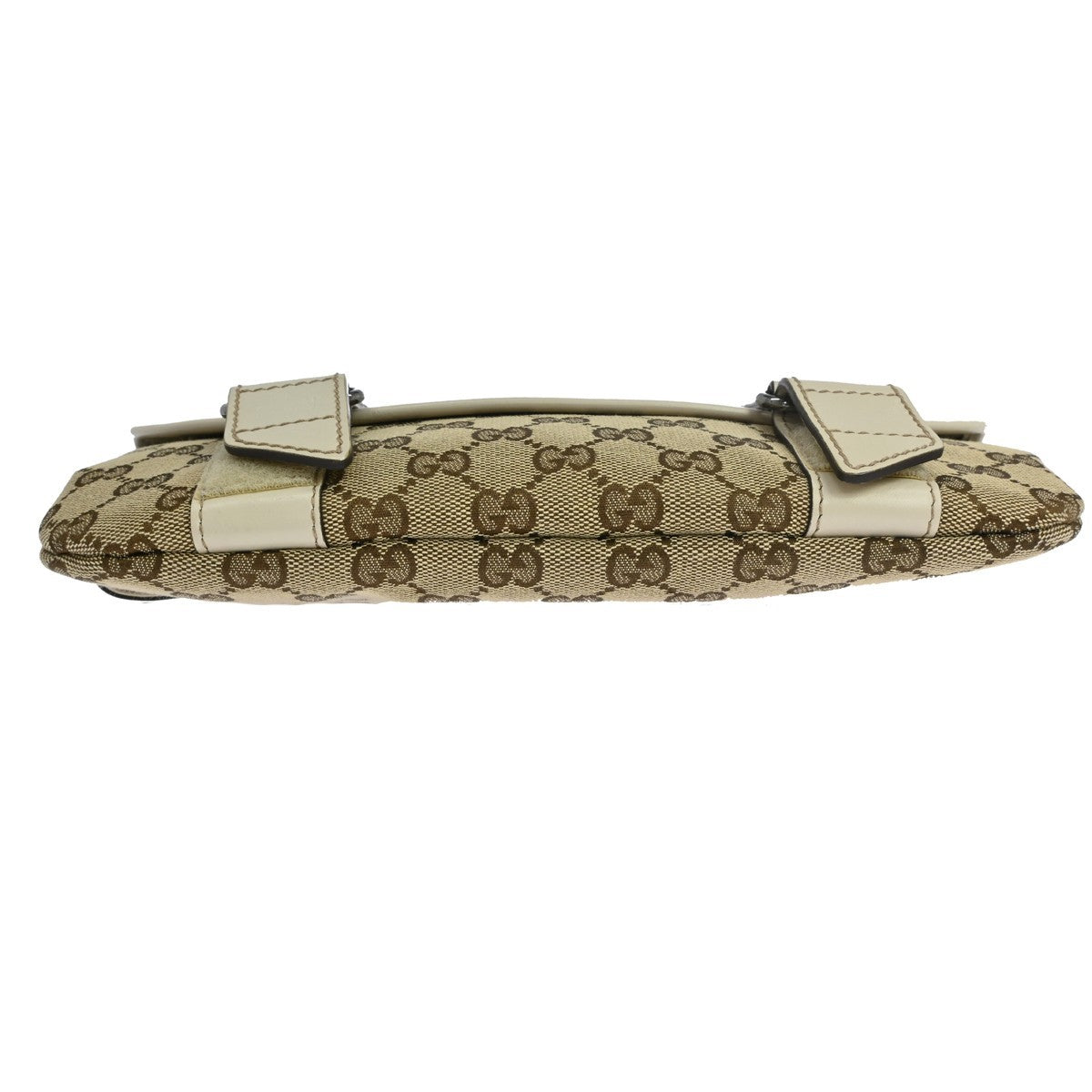 Gucci Waist Belt Bag (Outlet) GG Canvas and Leather, Beige, Canvas, Crossbody Bag